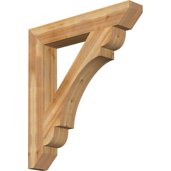 Ekena Millwork Olympic Slat Rough Sawn Bracket, Western Red Cedar, 6"W x 38"D x 42"H BKT06X38X42OLY06RWR - main